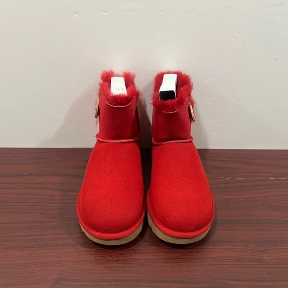 Ugg, Mini Bailey Button 2, 1016422, Red - Picture 9 of 13